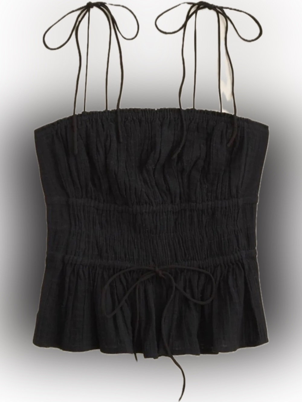 J. Crew Convertible Strap 100% Cotton Top - Black